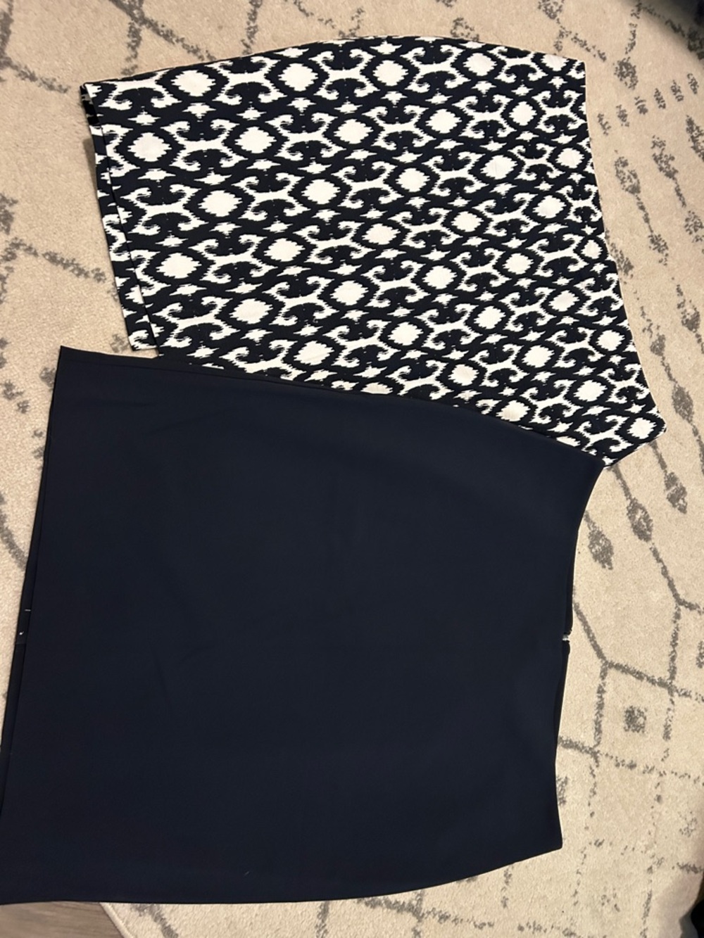 BUNDLE: Black (NWT) & Black/White Two-Tone Patterned Pencil Skirt